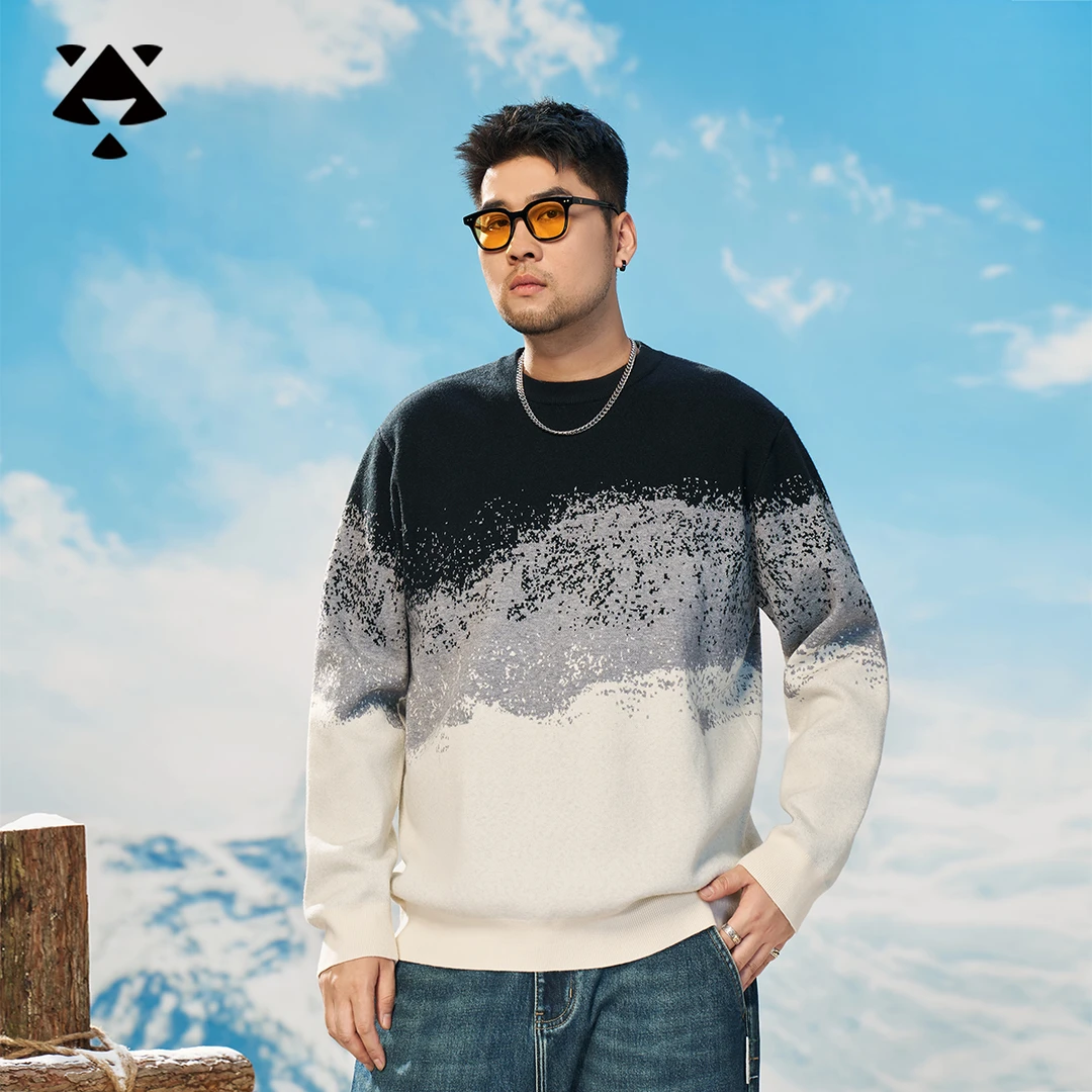 【雪尼尔毛衣】森老板大码男装秋冬季休闲针织长袖时尚圆领长袖男款