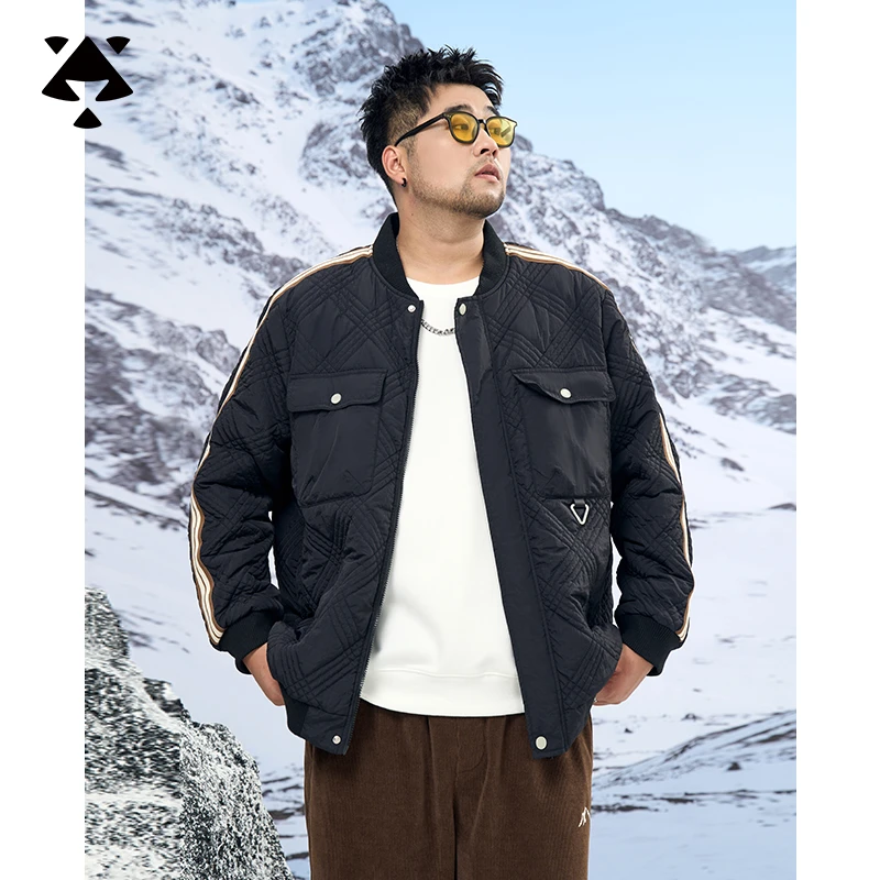 【断码捡漏】森老板大码男装冬季时尚休闲棒球棉服男士加大加宽棉袄