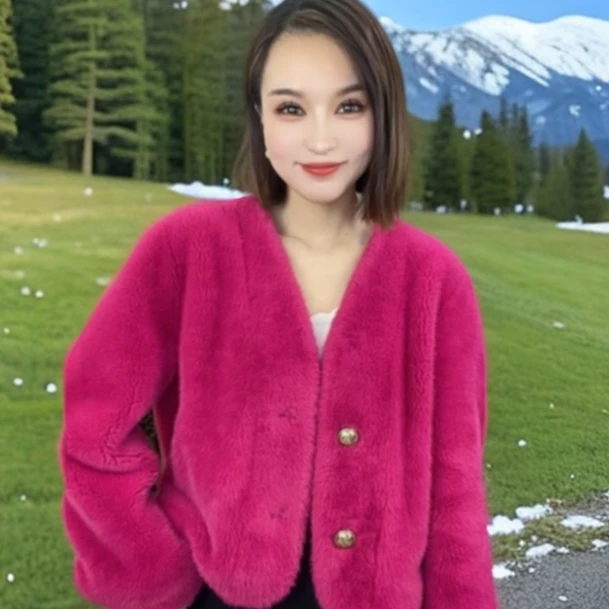 【淼姐专属L3】W 貂绒皮毛一体10色春秋冬网红设计师洋气短外套