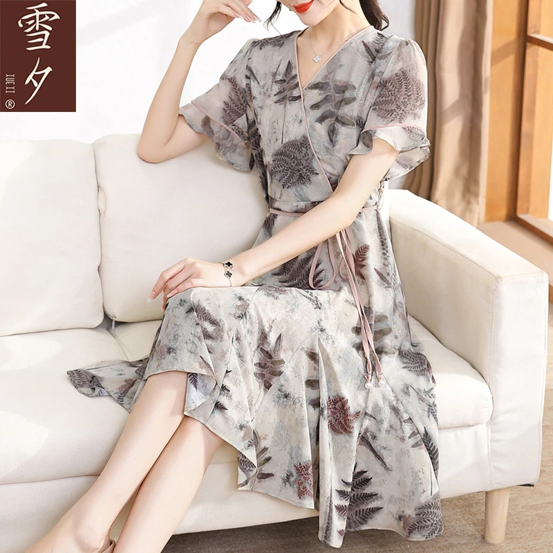 中年妈妈夏装洋气连衣裙