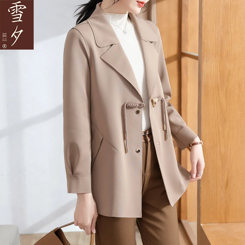 妈妈春装气质西装中长款风衣外套2025新款中老年女装春秋洋气开衫