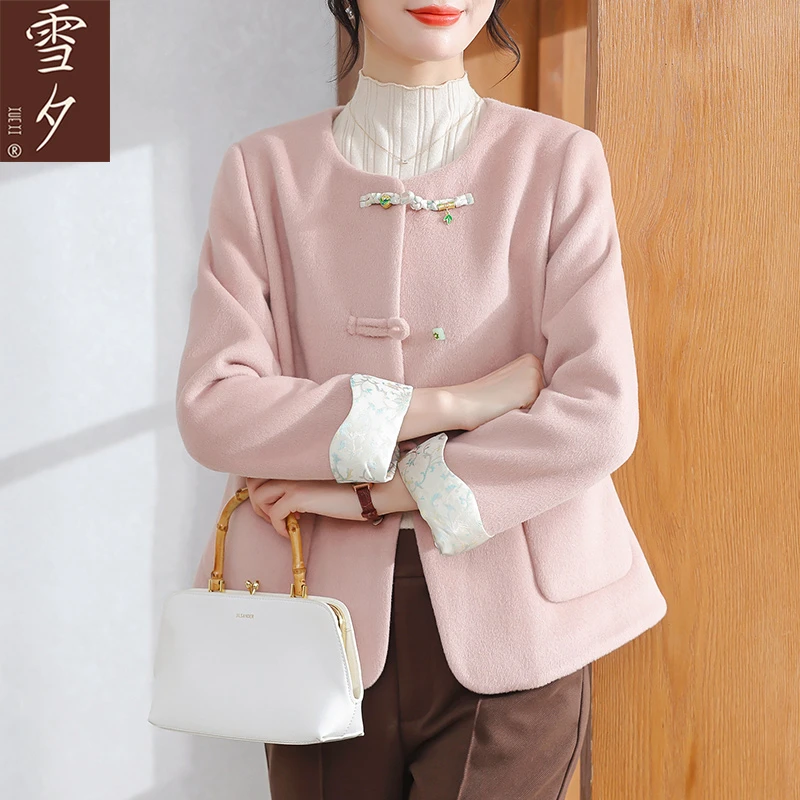 【雪夕】妈妈秋装洋气毛呢外套中老年女装初秋高贵呢子上衣