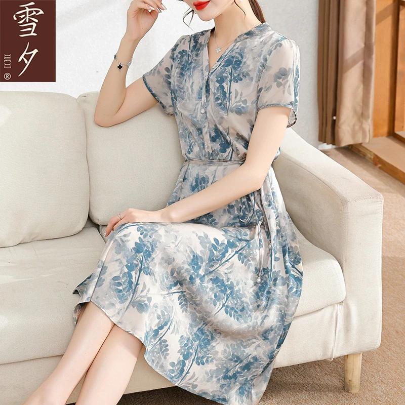 2025夏装新款连衣裙短袖气质长裙子妈妈装