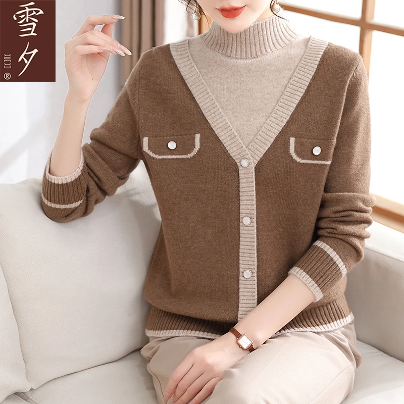 妈妈秋冬装半高领打底衫时尚洋气小香风上衣服中老年女装内搭毛衣