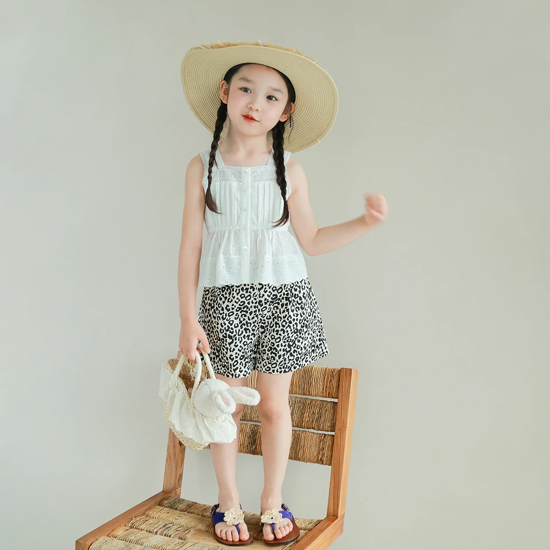 utouto大耳象女童蕾丝花边吊带小衫2024夏季新款小女孩2403573