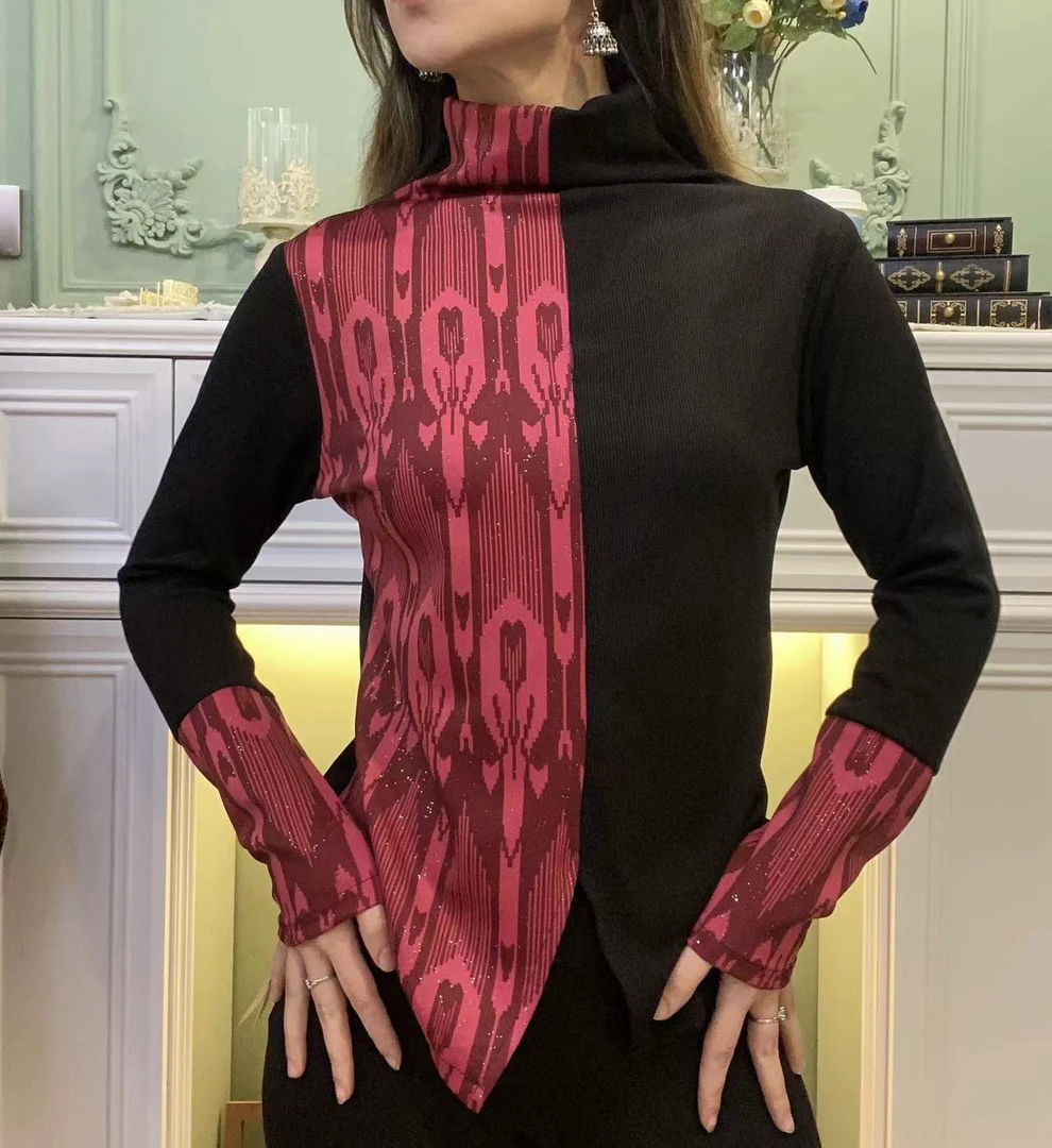 elmoda  新款艾特莱斯拼接款上衣009