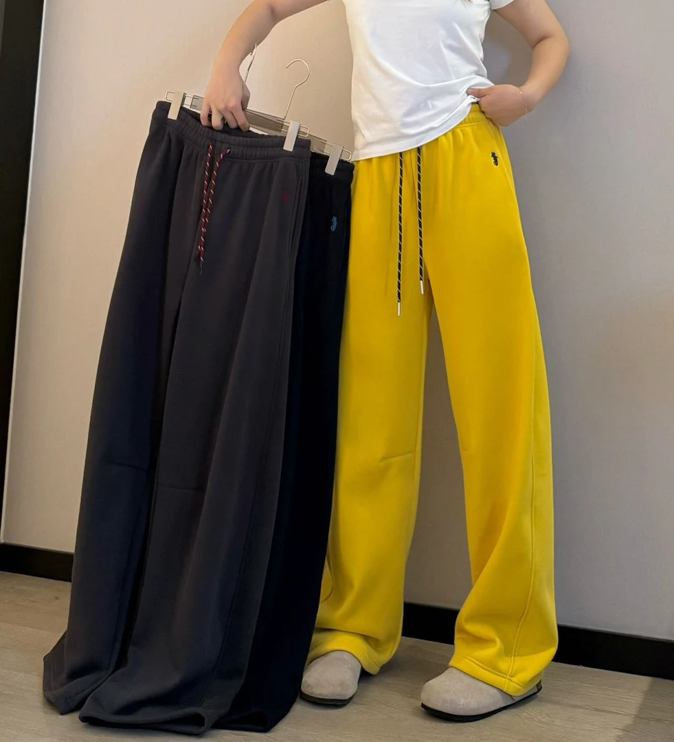 女款弯刀裤阔腿裤休闲裤加绒冬季裤子加厚奥粒绒显瘦高腰裤子271