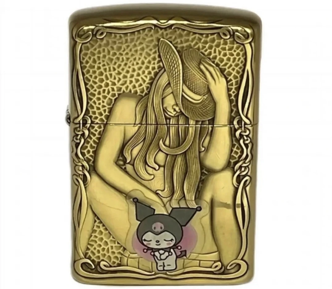 打火机902s盔甲浮雕牛仔女郎防风打火机