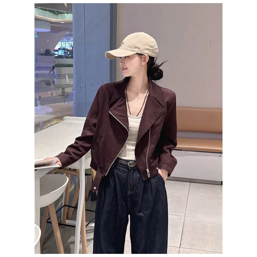 短外套女秋季新款高级感机车服短款复古夹克上衣