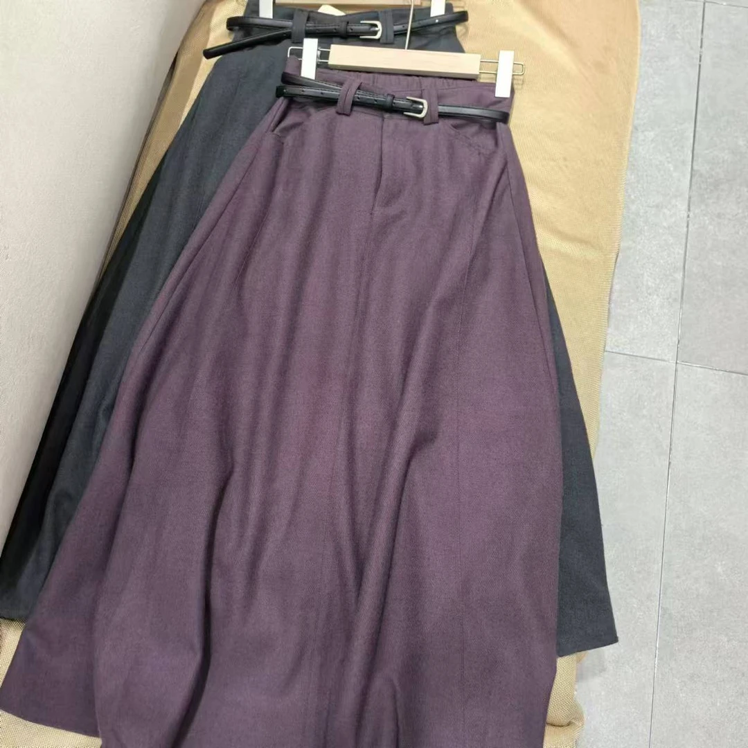 拉毛半身裙095显瘦时尚休闲长款纯色