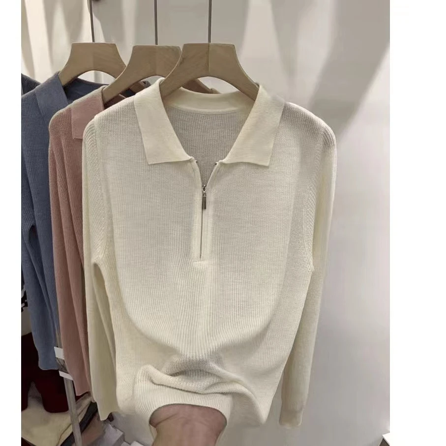 【星款】7266翻领半拉链毛衣针织衫