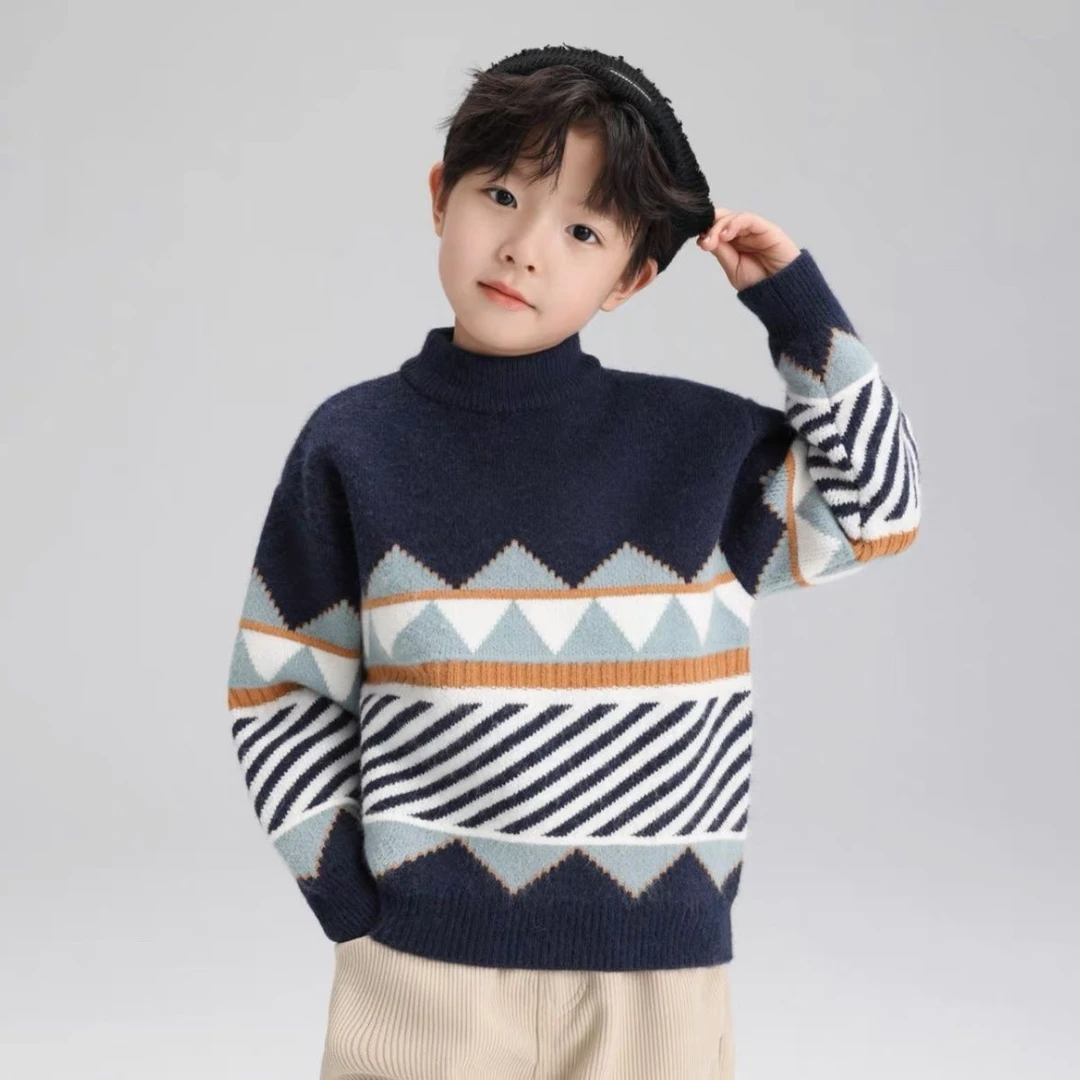 巴拉巴拉男孩女孩童装男童毛衣2025新款儿童针织衫加厚秋冬季保暖