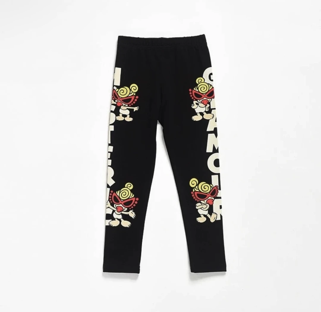 【儿童打底裤】小淘气潮牌夏季中大童黑超奶嘴四娃字母纯棉打底裤