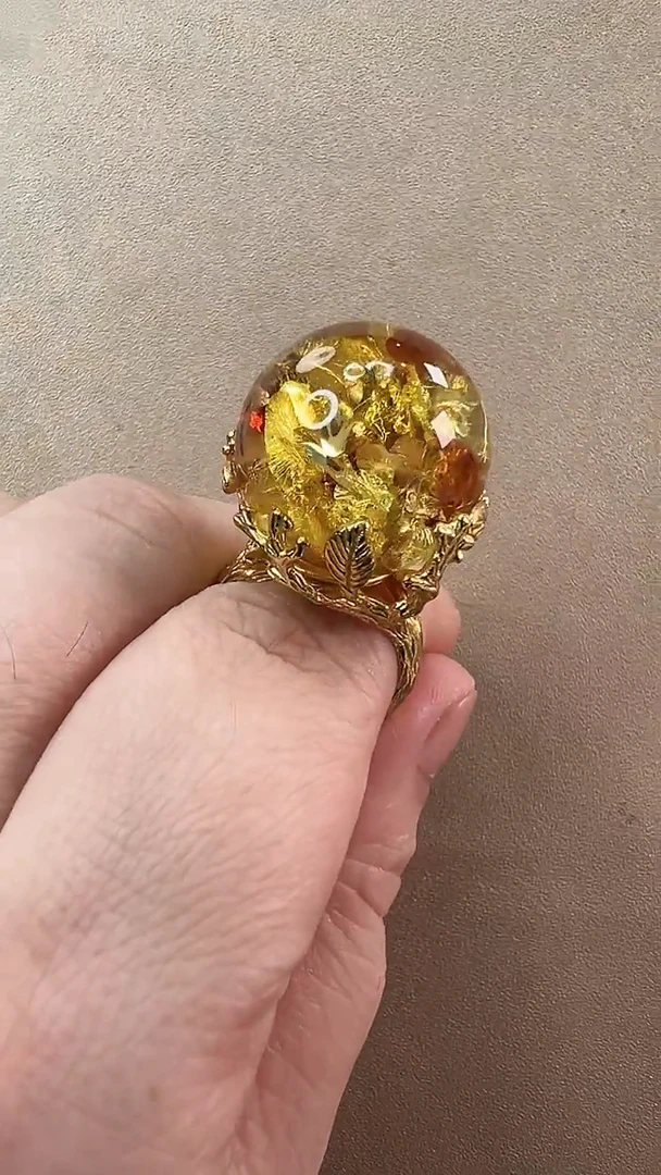 【闪购商品】琥珀戒指未镶嵌戒指
