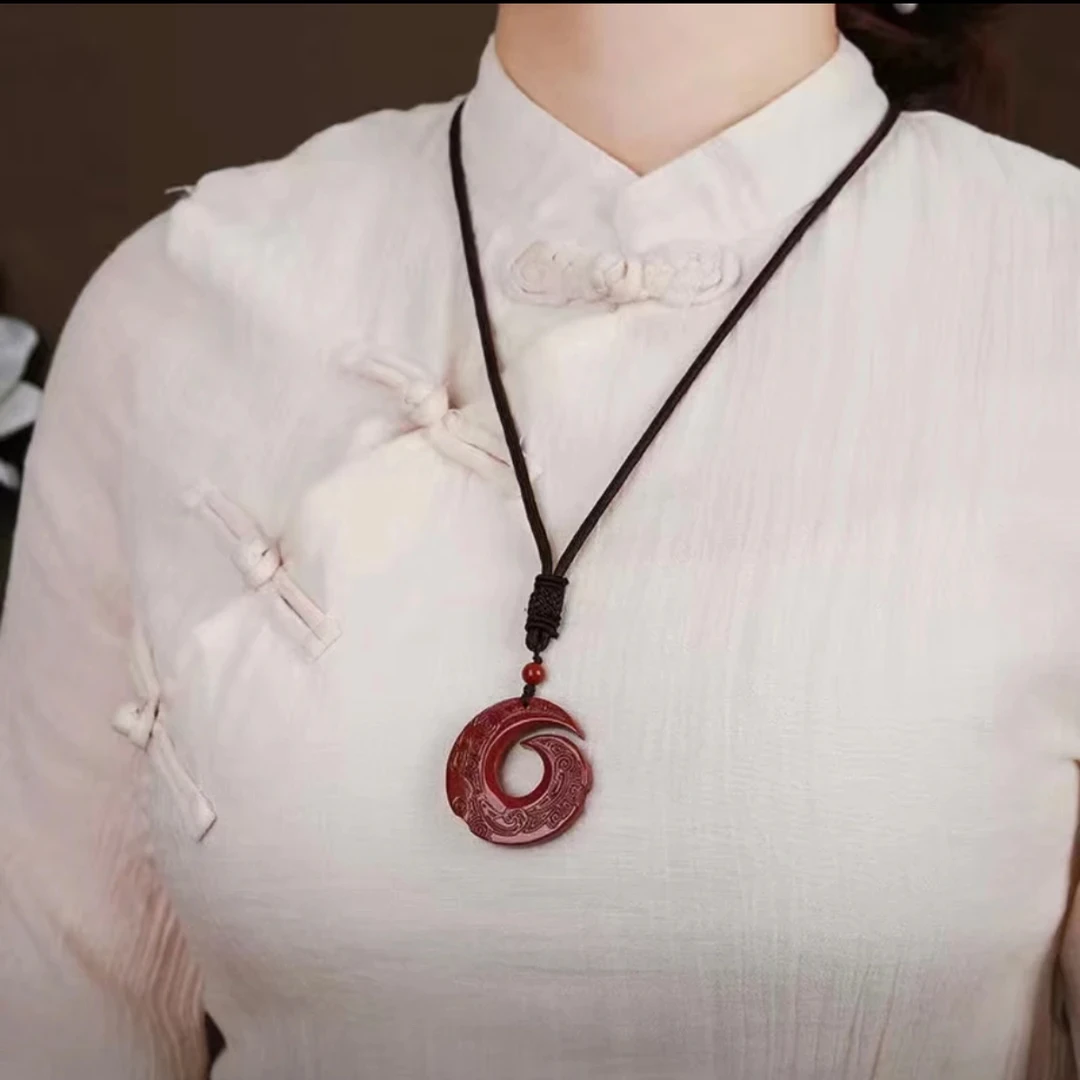 含辰砂工艺品【正品朱砂】高含量朱砂紫金砂时来转精美吊坠男女同款