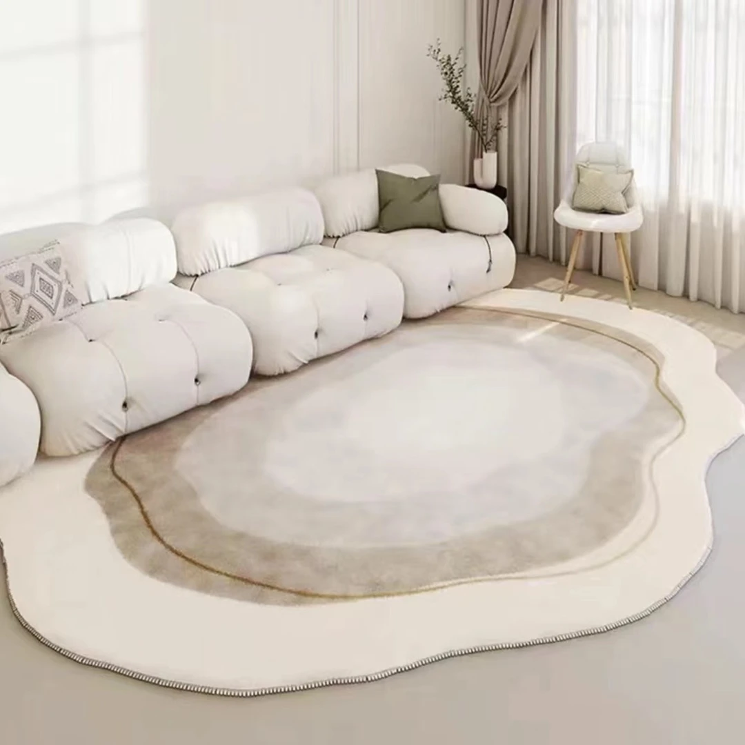 客厅地毯轻奢高级茶几免洗可擦卧室不规则家用垫子新款。