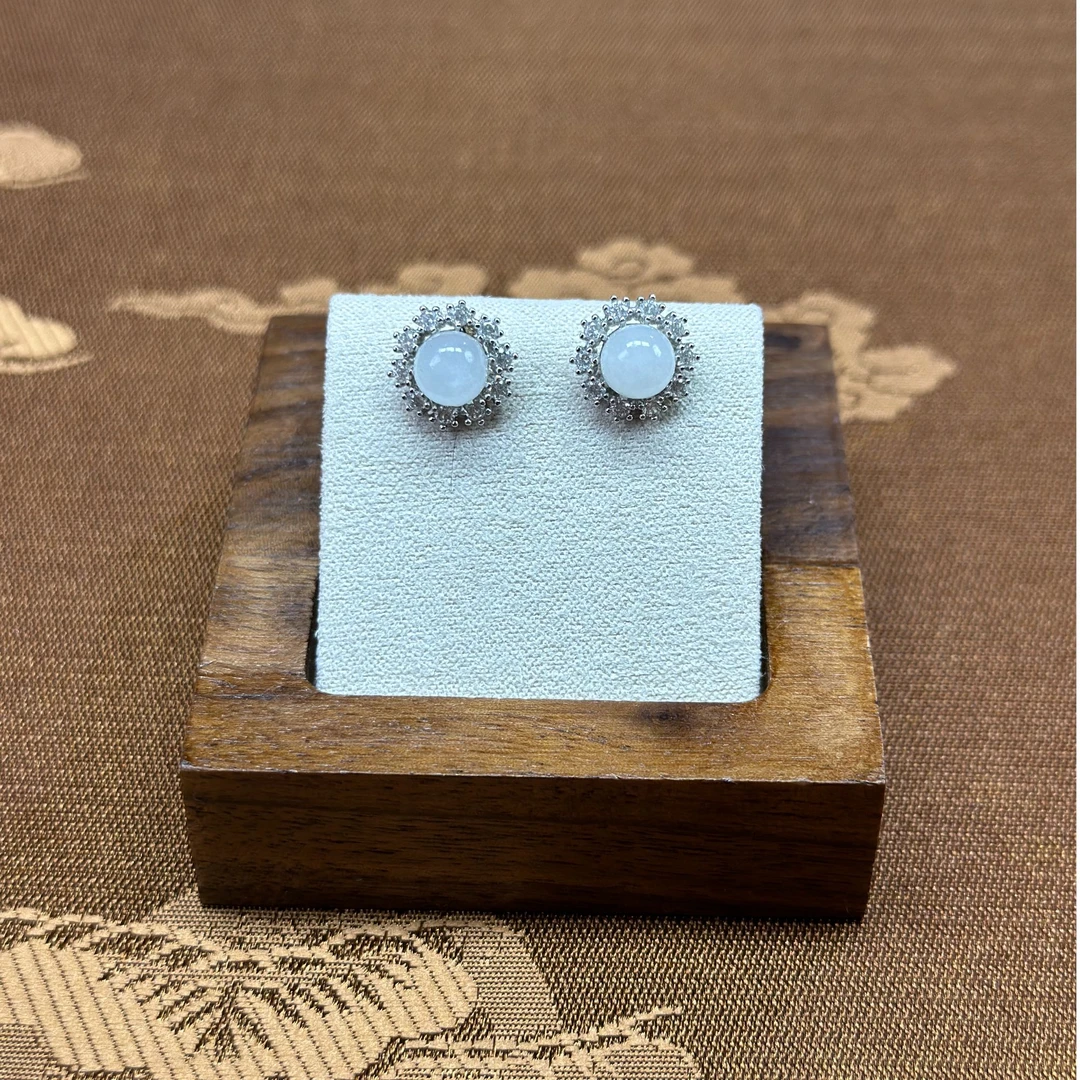 新店福利款和田玉白月光耳钉素雅清新