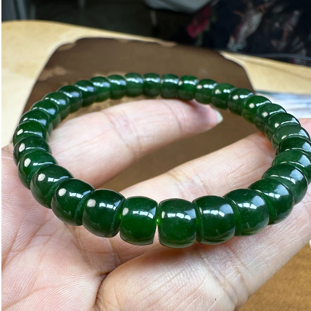 和田碧玉老型珠手串