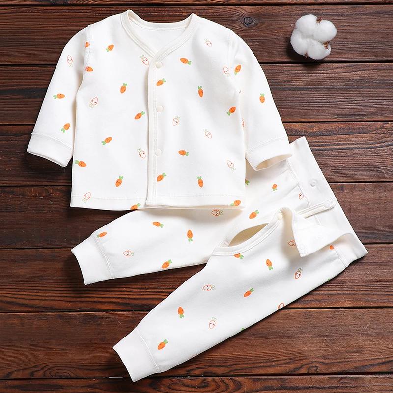 新生儿舒绒套装婴儿长袖护肚棉质秋裤宝宝贴身睡衣春秋丁达尔穿搭