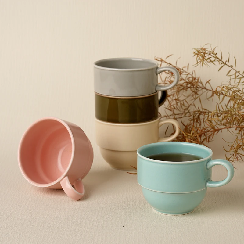 波佐见烧咖啡杯子高档精致日本进口陶瓷茶杯家用主人杯简约