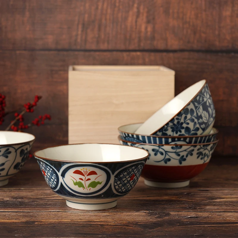 日本波佐见烧京古染陶瓷面碗料理碗米饭碗餐具套装日式乔迁礼物