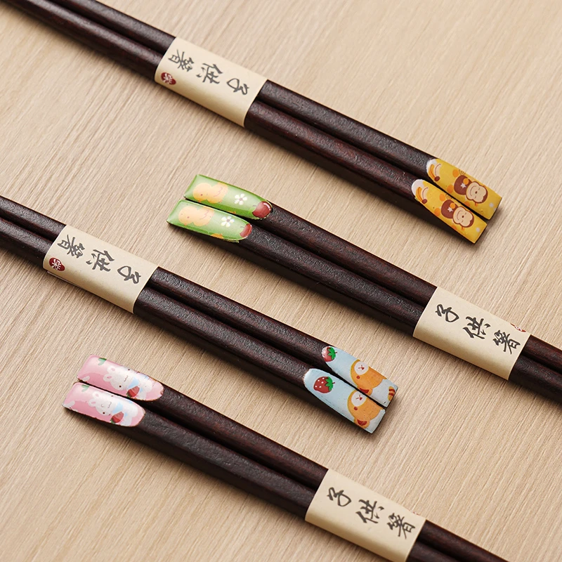 HASAMI-YAKI/波佐见烧日本进口日式儿童筷子适用分餐实木尖头防滑