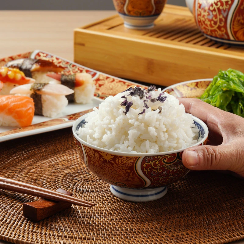 波佐见烧日本进口古伊万里璎珞系列陶瓷餐具套装礼盒家用米饭碗