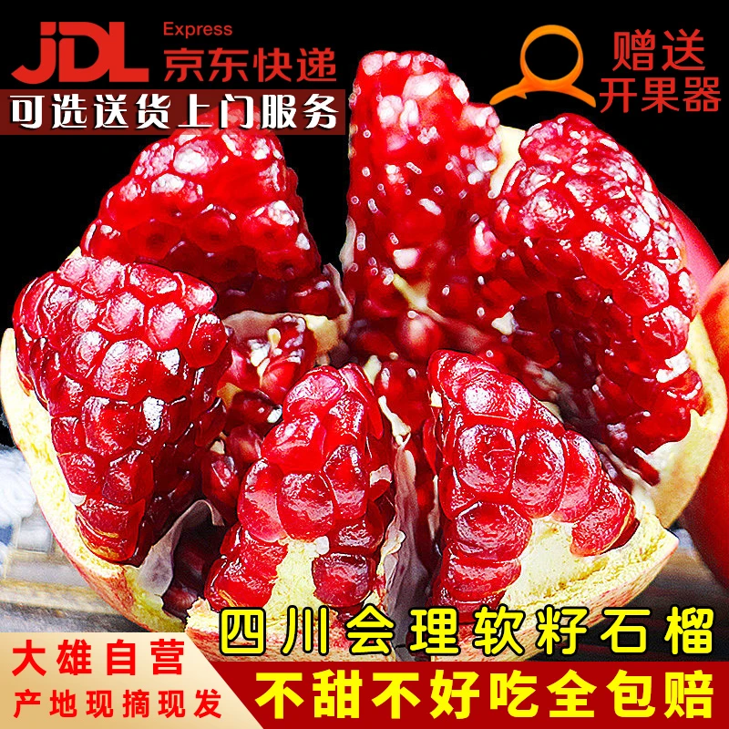 【大雄自营-京东快递】四川会理软籽石榴纯甜新鲜采摘3斤/5斤/8斤装