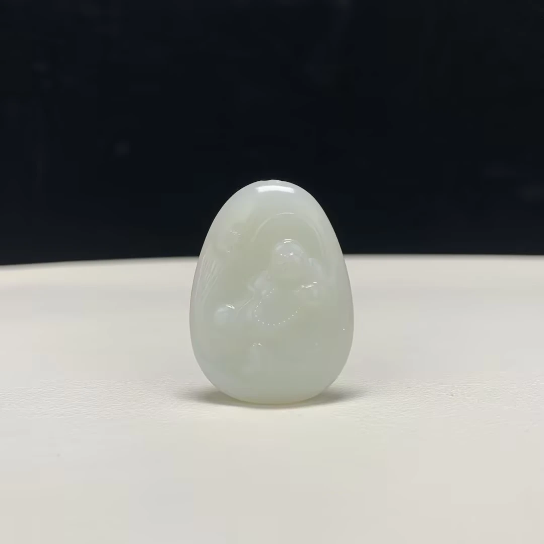 【豫人豫品】 和田玉吊坠羊脂白玉弥勒佛H263