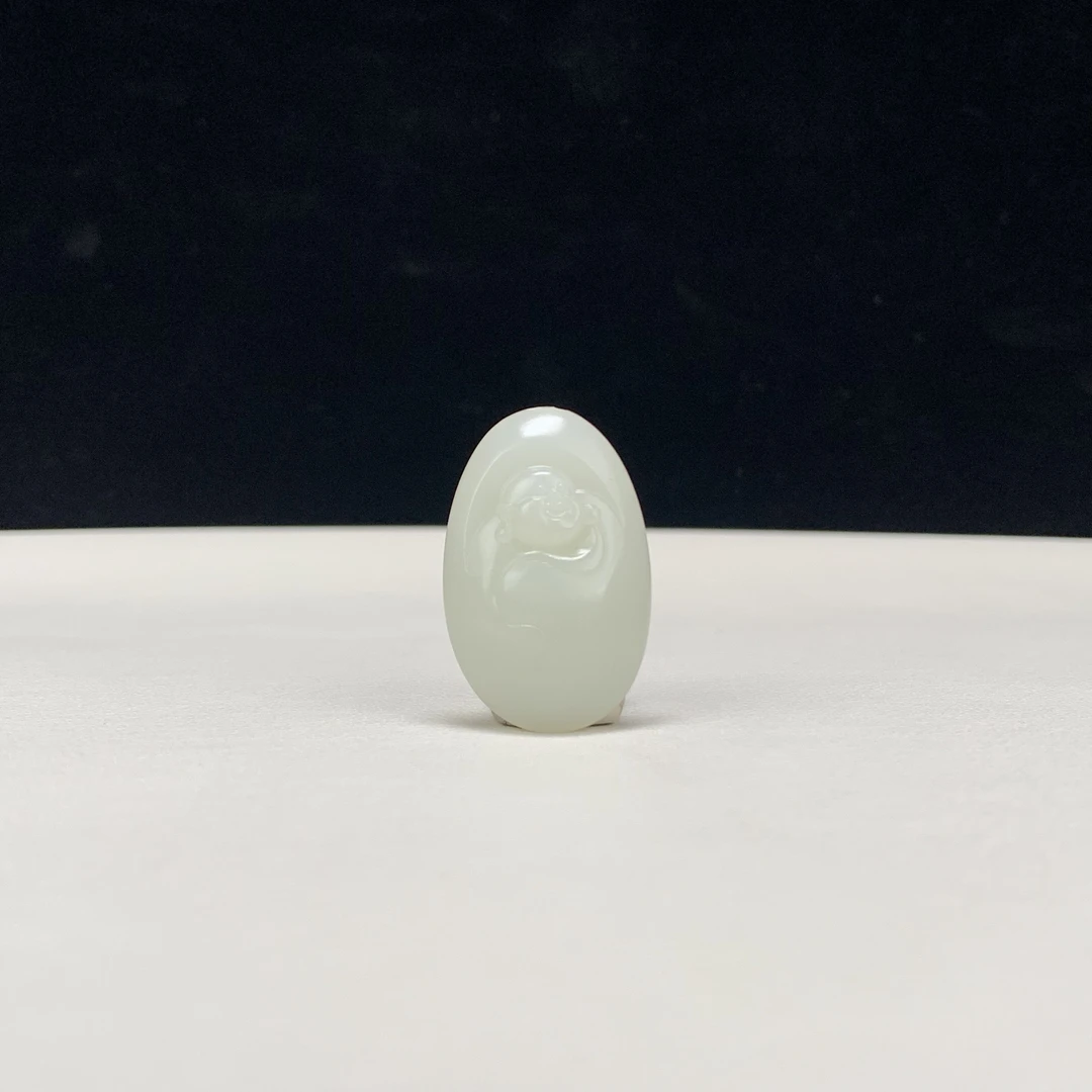 【豫人豫品】 和田玉羊脂白玉弥勒佛H306