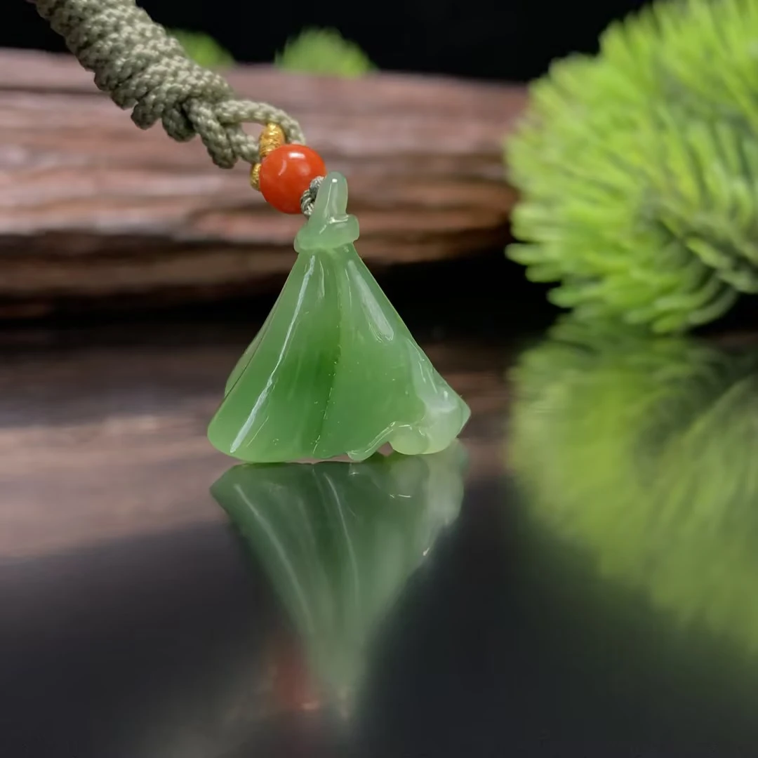 【豫人豫品】j2794天然和田玉碧玉青蛙莲子