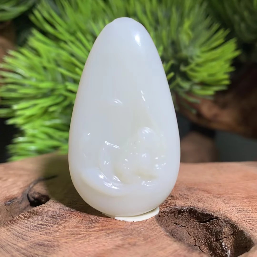 【豫人豫品】和田玉白玉莲花吊坠j2579