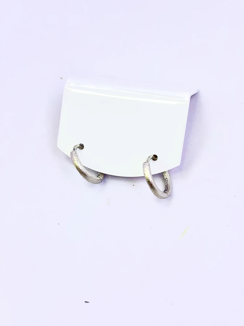 非金属耳饰 S925银经典磨砂圈素银耳扣