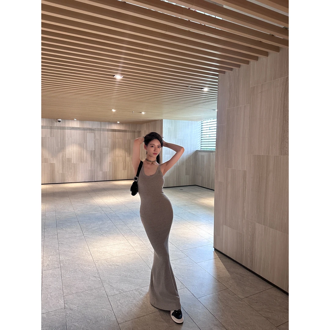 YZ35 细闪弹力背心裙