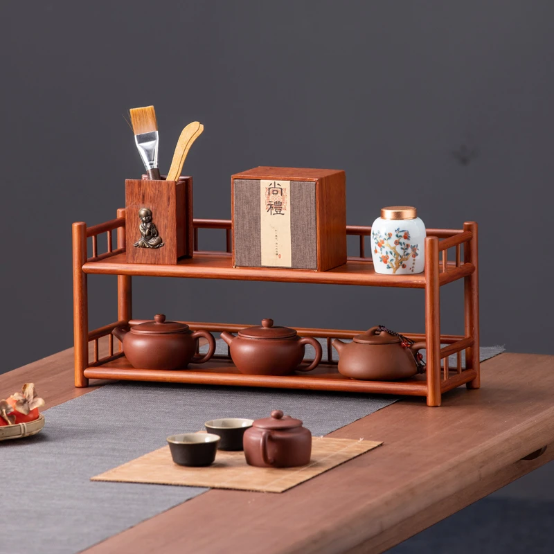 茶杯架子茶具茶器收纳架茶桌紫砂壶摆放架桌面上博古架小型置物架