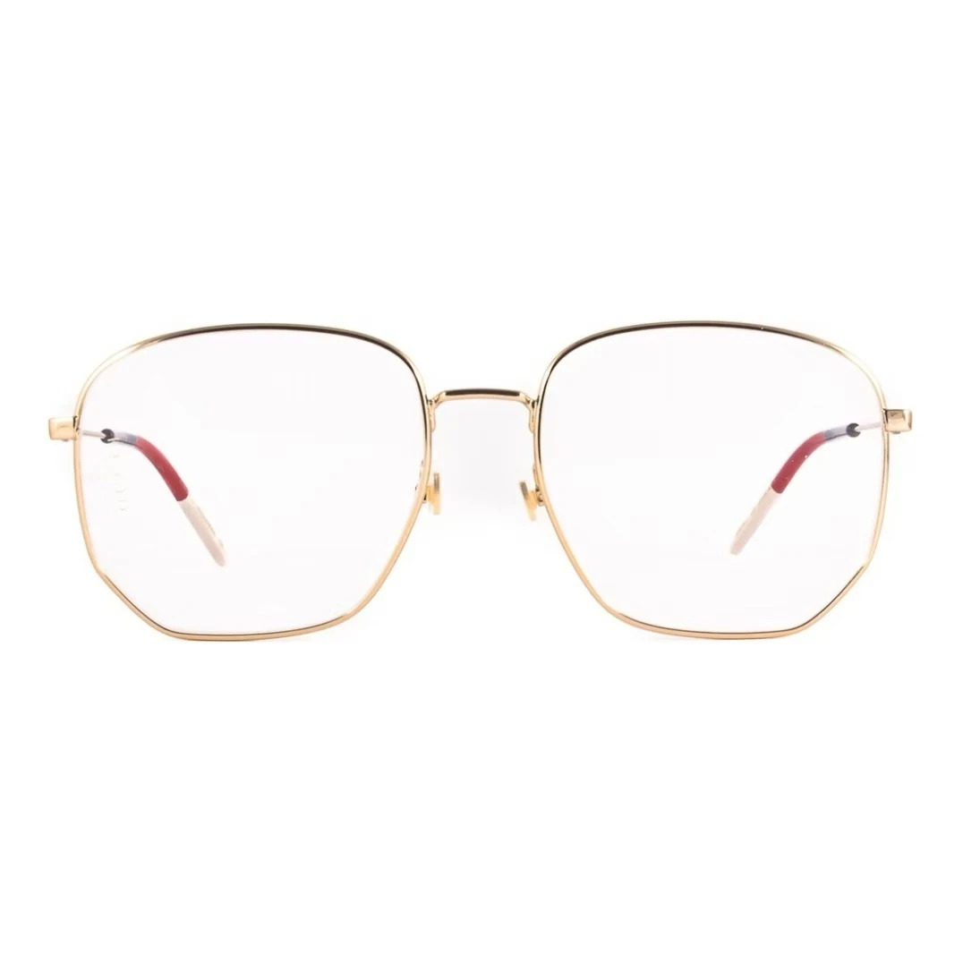 GUCCI/古驰透明镜片 文艺风光学眼镜合金不规则光学镜架金色1
