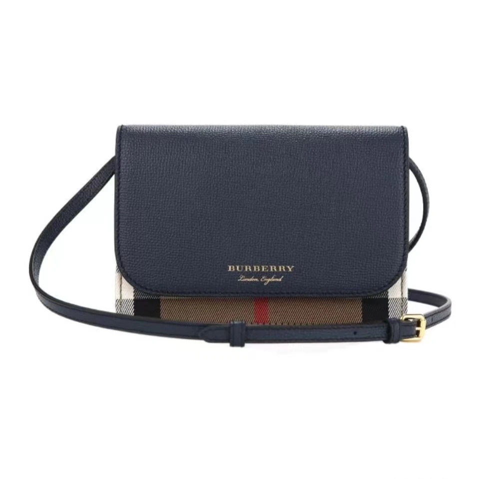 BURBERRY/博柏利复古经典格纹 棉织拼皮 单肩斜挎包 常规 女款