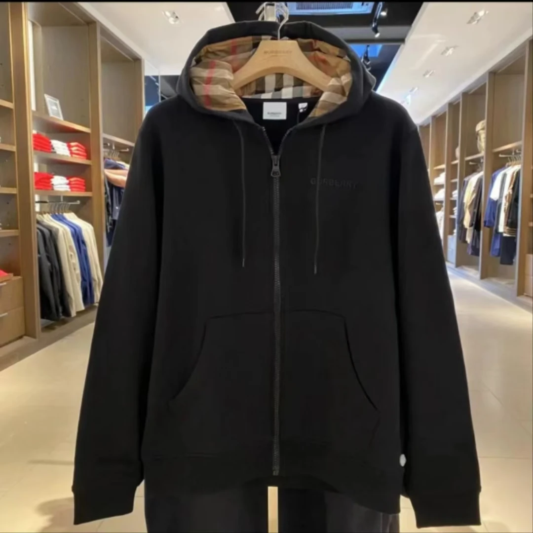 BURBERRY/博柏利FW24 时尚经典休闲百搭刺绣Logo连帽长袖卫衣1