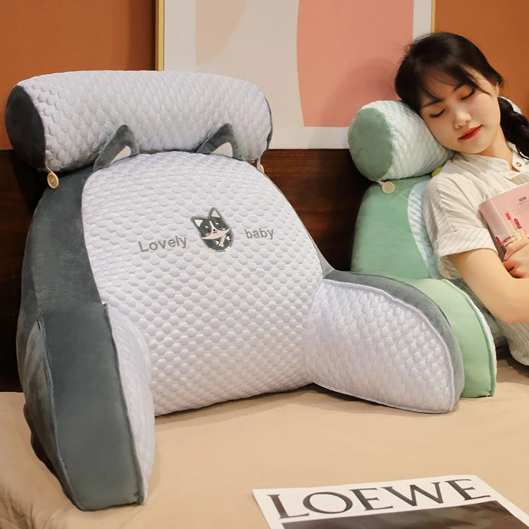 乳胶冰丝凉席床头靠垫软包护腰靠枕背靠枕沙发抱枕床上看书枕头靠