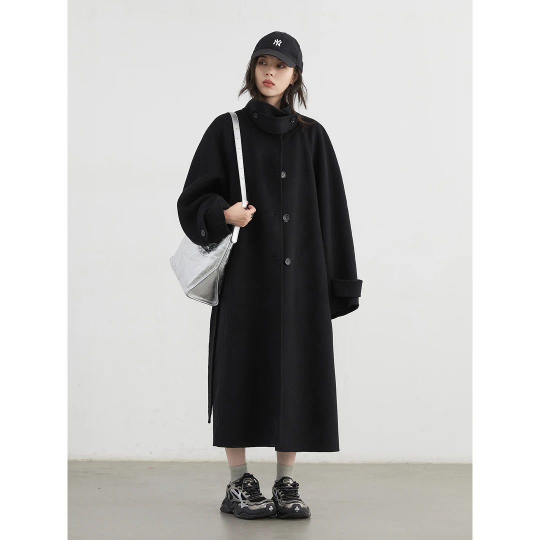 VUMP 经典系列鱿鱼毛呢大衣冬季质感高级双面毛呢羊毛外套女呢子