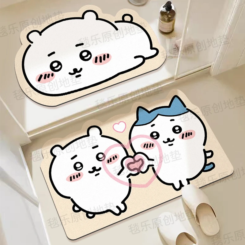 chiikawa吉伊卡哇浴室吸水地垫硅藻泥卫生间速干垫乌萨奇防滑地垫