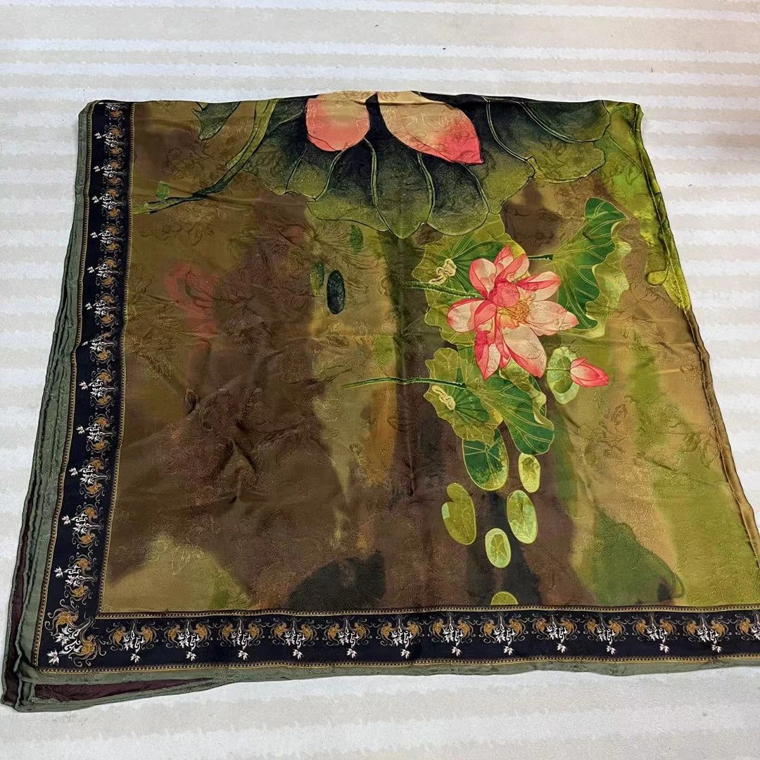 锦丝院【荷花围巾】夏季防晒披风百搭时尚围巾WJ140-6808荷花均码