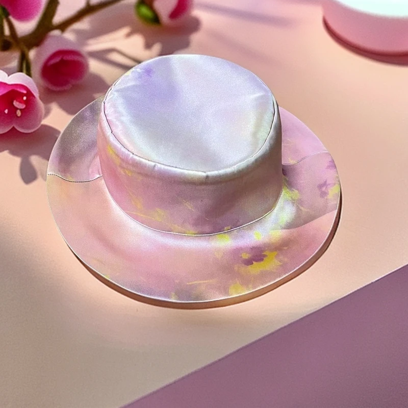 锦丝院【炫彩烟】七夕福利双面双带女士帽子MZ240501淡烟均码