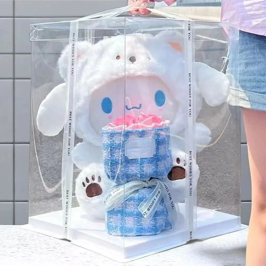 玉桂狗公仔玩偶永生花束高档礼盒ins高颜值一周年生日礼物送女友