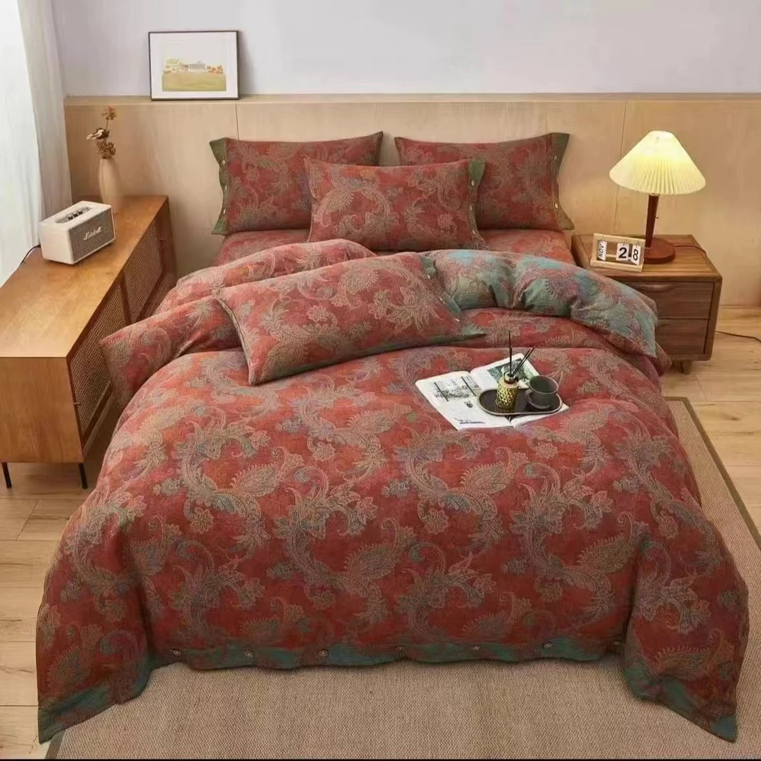 【凤尾】有氧双层纱加厚色织提花水洗机洗被子200*230