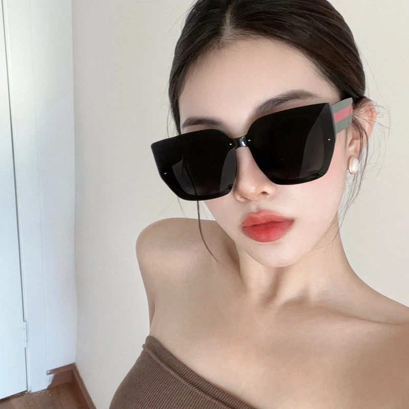欧美大框高级感气质显脸小秋季新品墨镜女潮凹造型时髦出游太阳镜