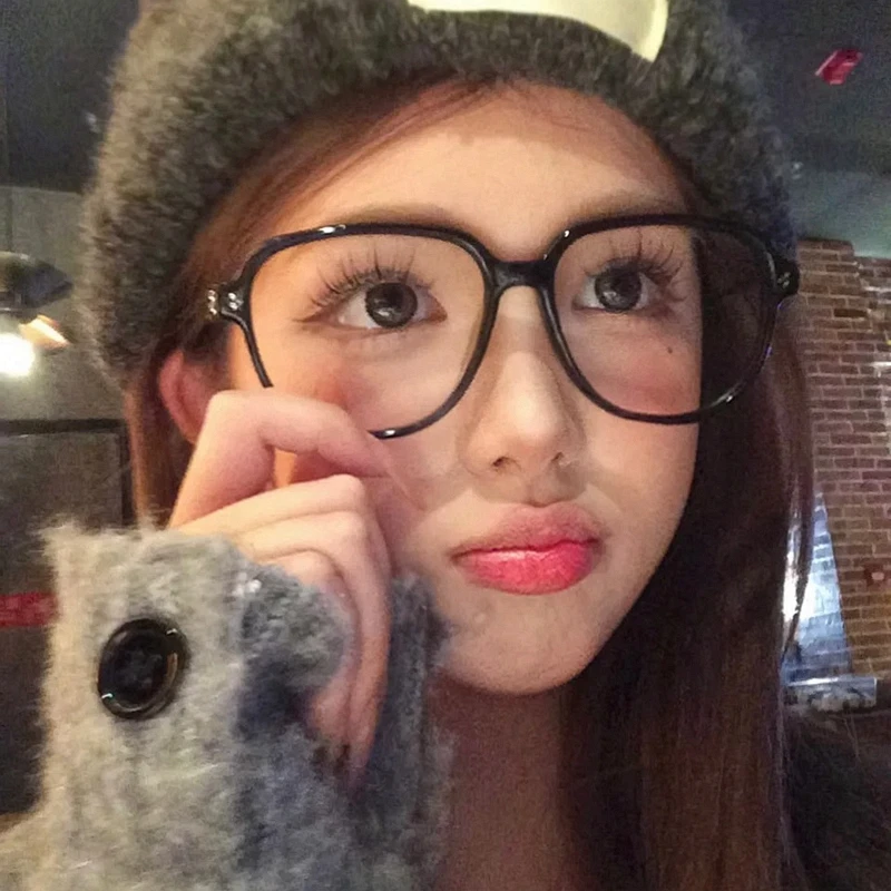 韩版超大框椭圆形大脸黑框近视镜女素颜可配度数GM防蓝光眼镜框架