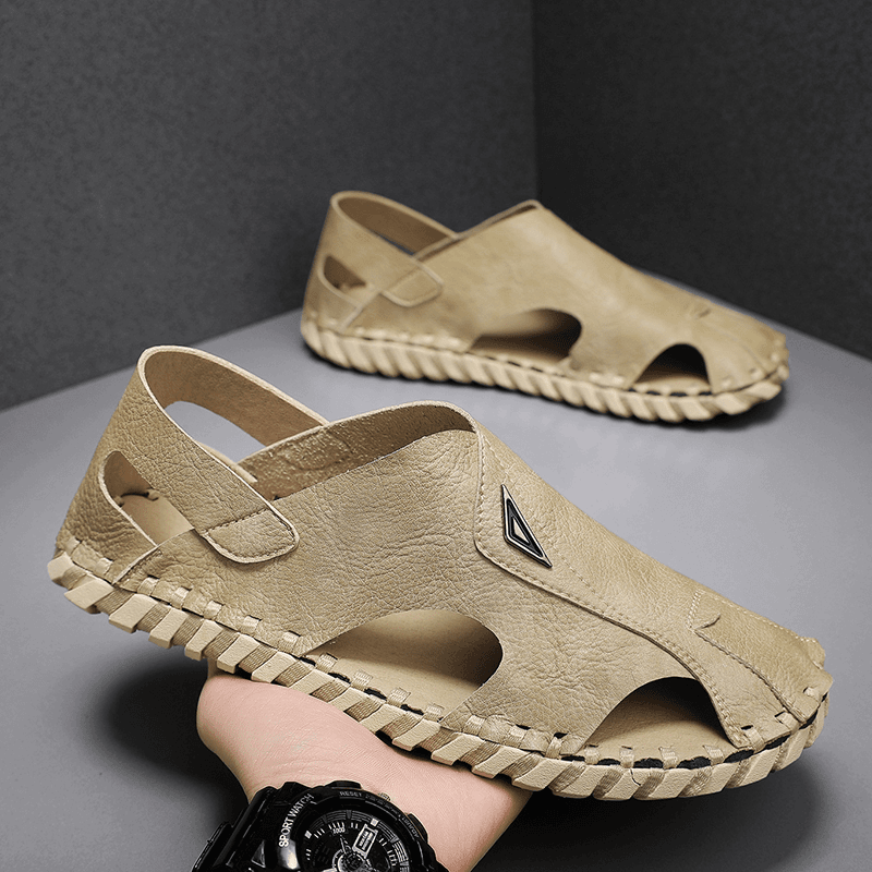 包头凉鞋男夏季2024新款休闲外穿拖鞋透气软底防滑凉拖爸爸沙滩鞋