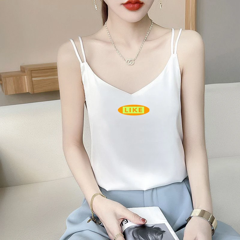 吊带背心女内搭西装打底百搭缎面夏季v领设计感性感外穿上衣