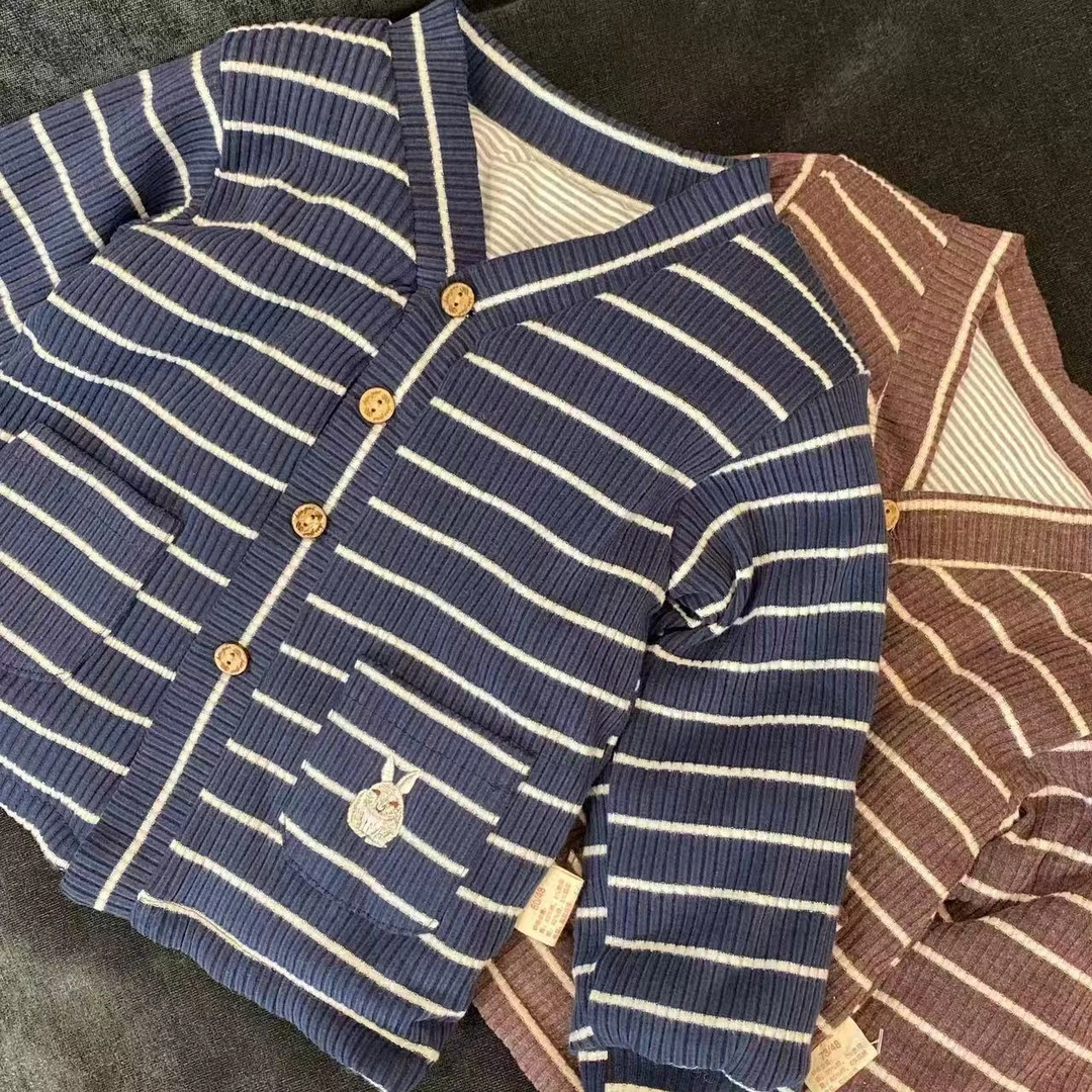 3221儿 童条纹棉上衣 宝宝冬季保暖神奇外搭